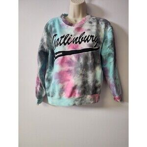 Sanjeev of Gatlinburg Tennessee Tie Dye Sweater Women's Small V Neck Sweatshirt